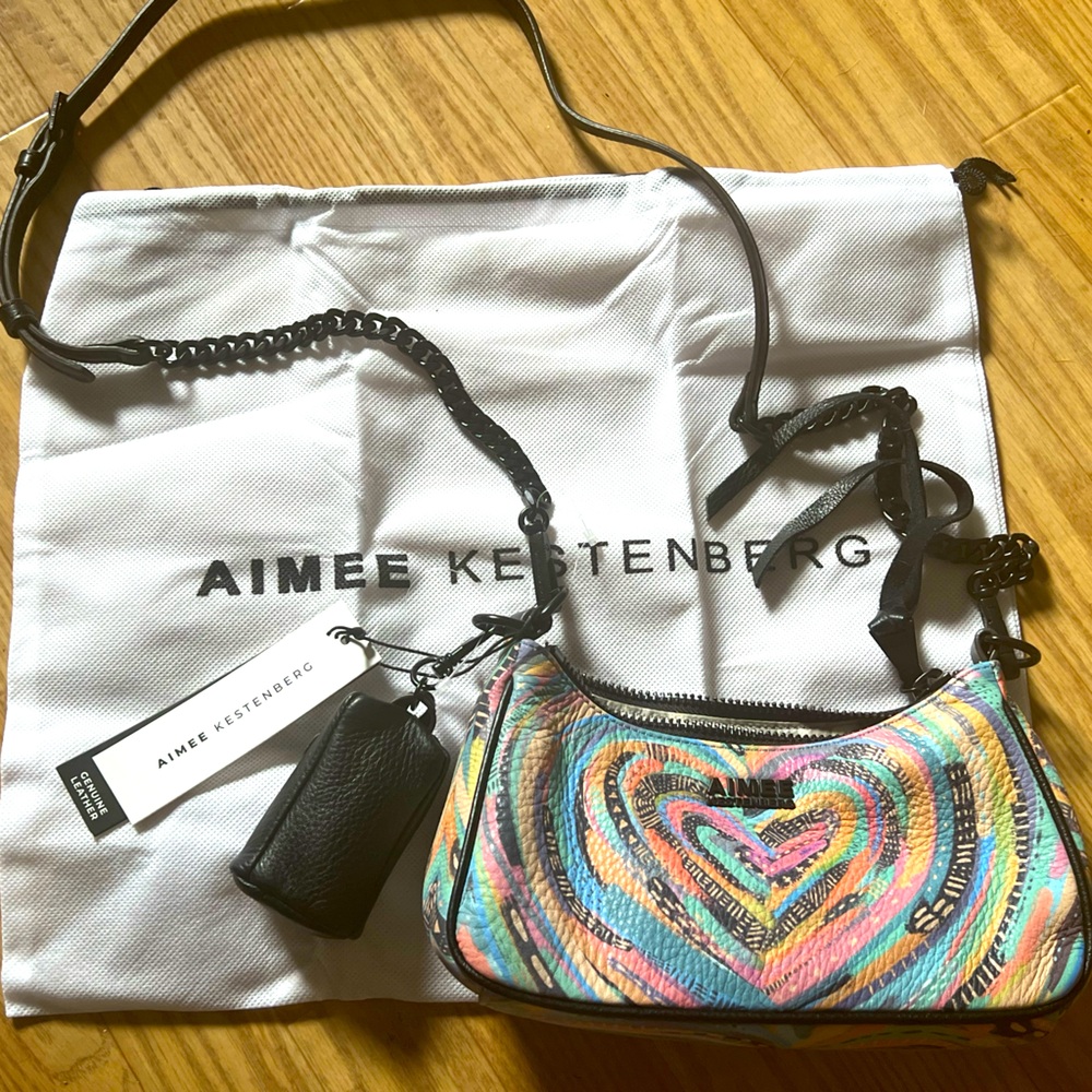 Aimee Kestenberg small, Love Heart multicolor purse.